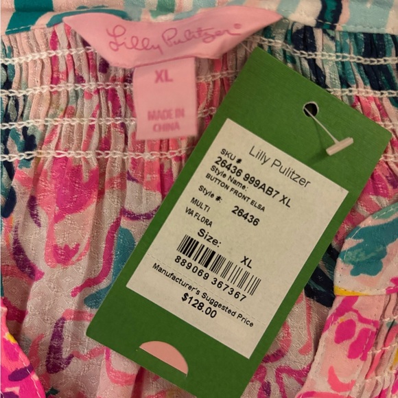 Lilly Pulitzer Button Front Elsa in Via Flora Size XL NWT! - Picture 4 of 4